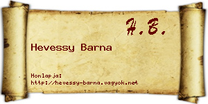 Hevessy Barna névjegykártya