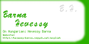 barna hevessy business card